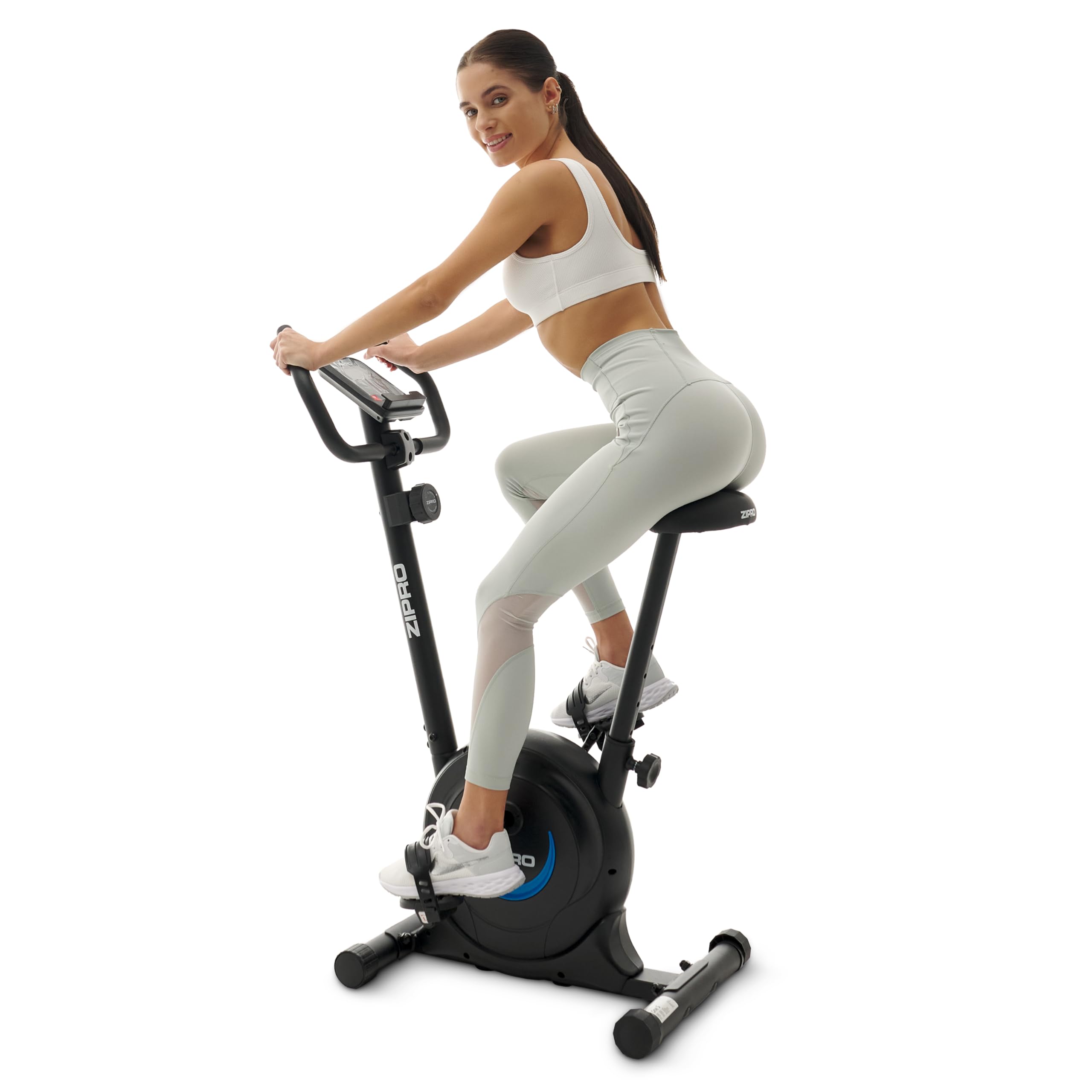 ZIPRO Ergometer Heimtrainer Fahrrad mit 8-Stufigem Magnetwiderstand, Smartphone-Halter, LCD-Monitor, Verstellbarem Sattel, Hometrainer Fahrrad für Cardiotraining zu Hause, Leichtes Fitnessbike