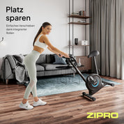 ZIPRO Ergometer Heimtrainer Fahrrad mit 8-Stufigem Magnetwiderstand, Smartphone-Halter, LCD-Monitor, Verstellbarem Sattel, Hometrainer Fahrrad für Cardiotraining zu Hause, Leichtes Fitnessbike